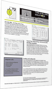 Time and Billing Professional Feature Sheet